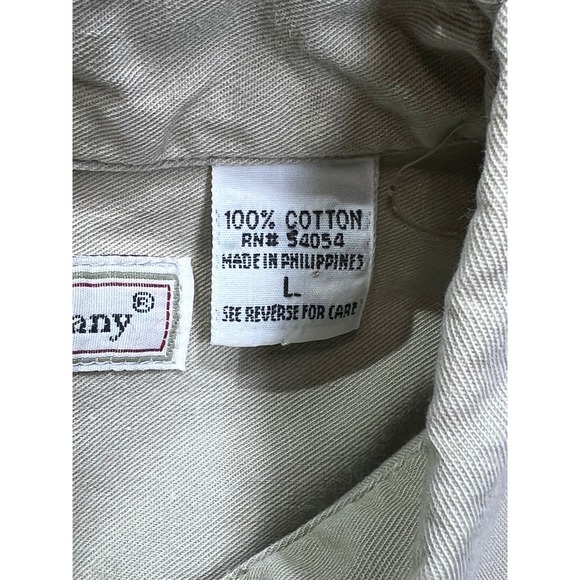 Bugle Boy Company Mens Short Sleeve Button Down Khaki Tan Embroidered  L‎ Y2K - Picture 4 of 9